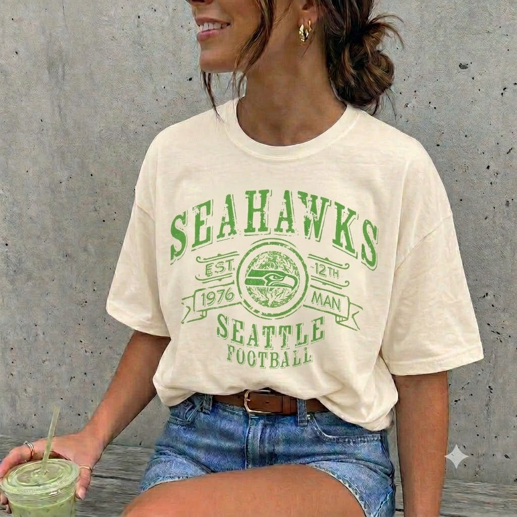 Seahawks Seattle Football Vintage Graphic T-Shirt