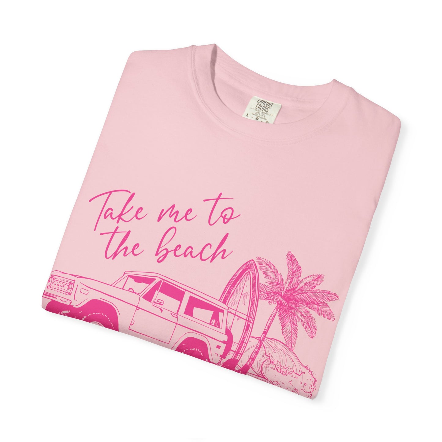 Take Me To The Beach jeep graphic T-Shirt | surf palm tree
