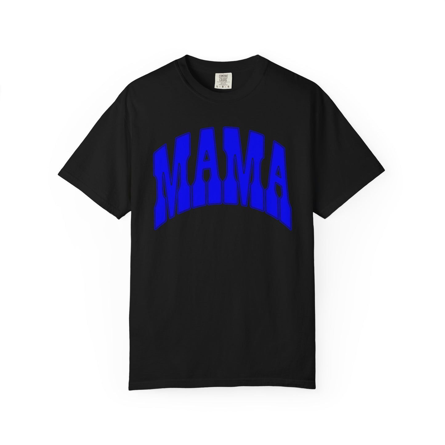 MAMA arch text T-Shirt | Bold Blue Typography, Mom Shirt