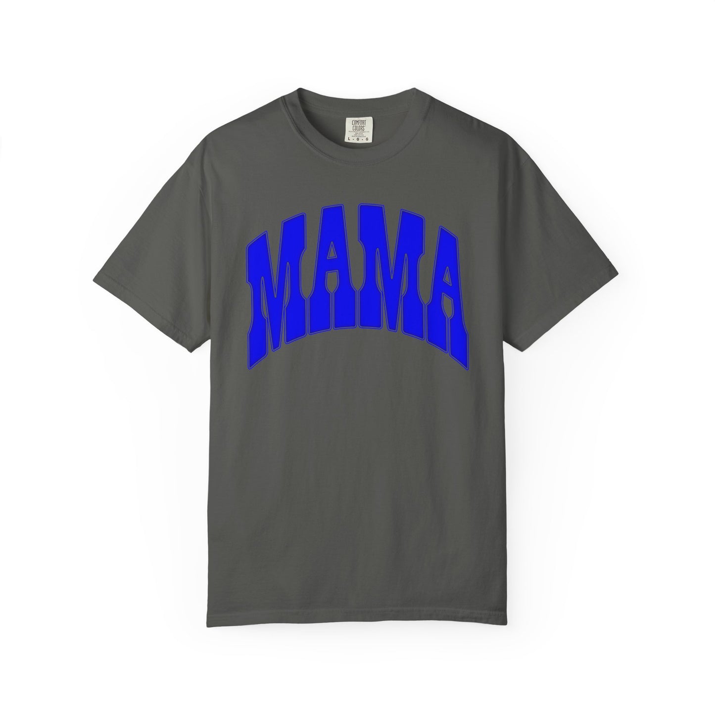 MAMA arch text T-Shirt | Bold Blue Typography, Mom Shirt