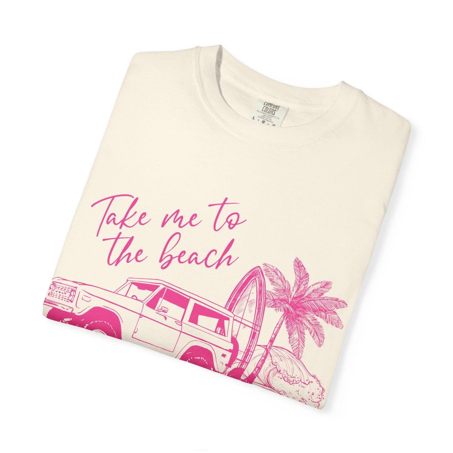 Take Me To The Beach jeep graphic T-Shirt | surf palm tree