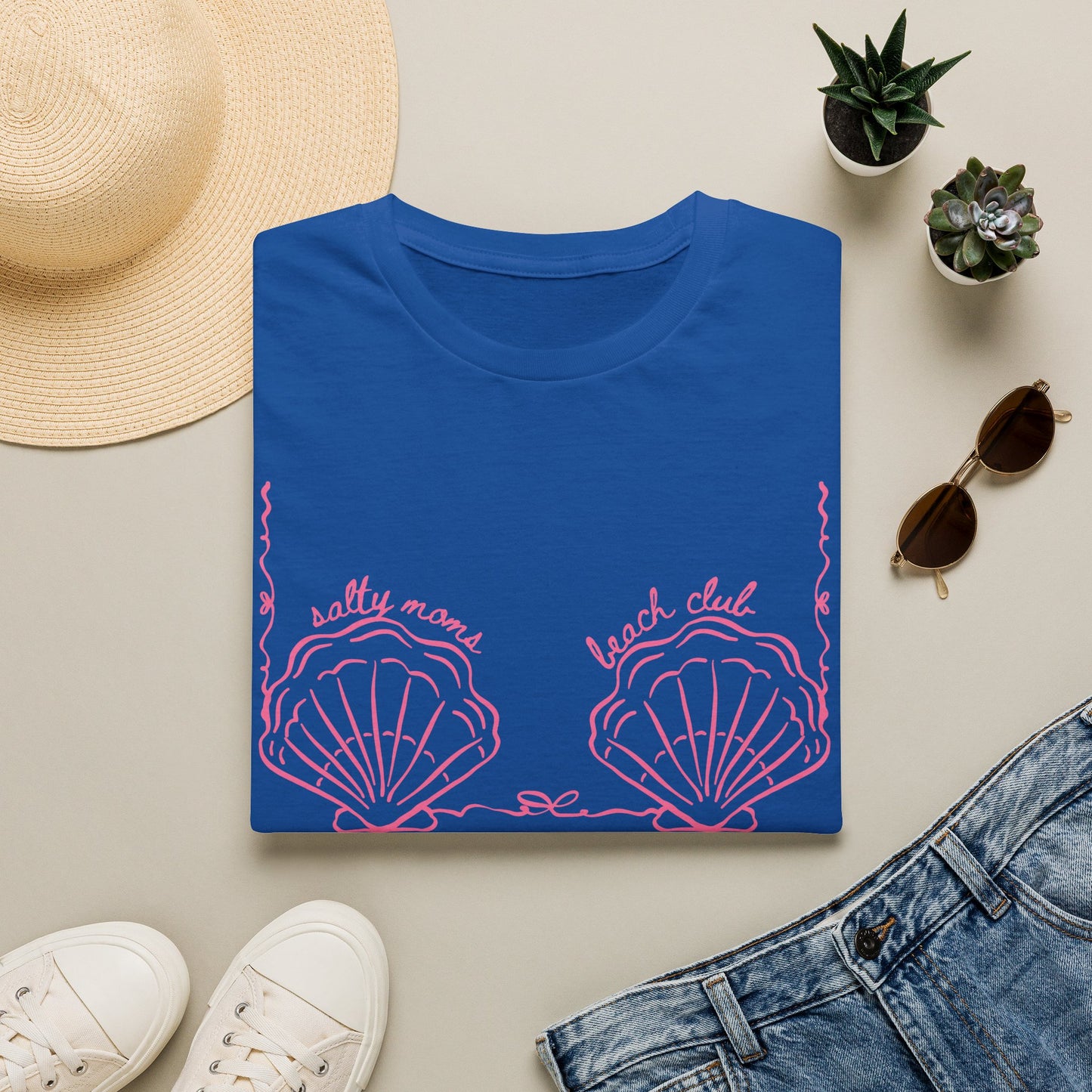 Shell Bikini Tee — "Salty Mama Beach Club" Graphic T-Shirt