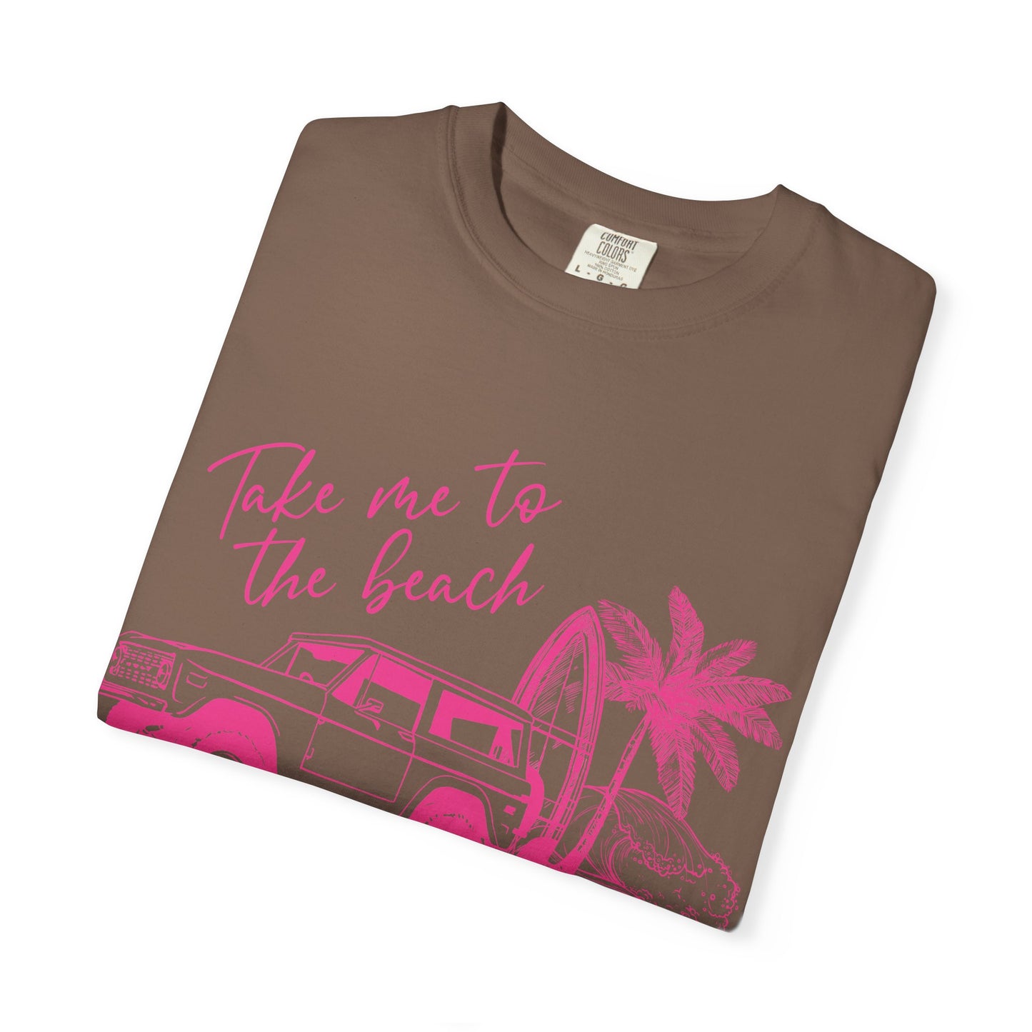 Take Me To The Beach jeep graphic T-Shirt | surf palm tree