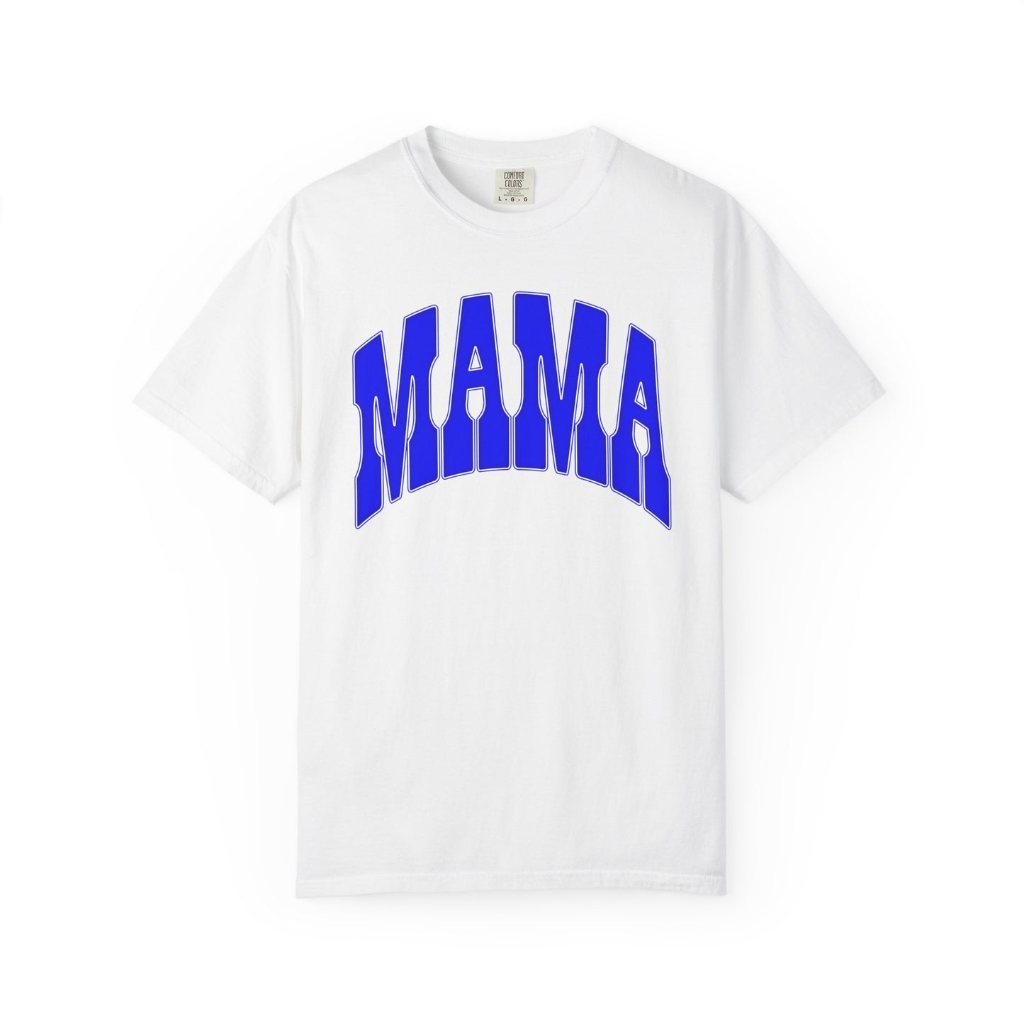 MAMA arch text T-Shirt | Bold Blue Typography, Mom Shirt