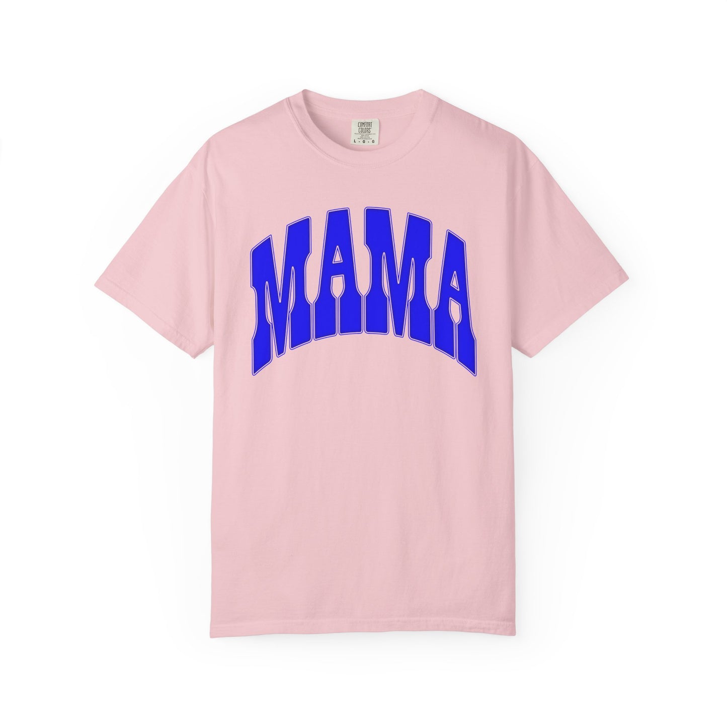 MAMA arch text T-Shirt | Bold Blue Typography, Mom Shirt