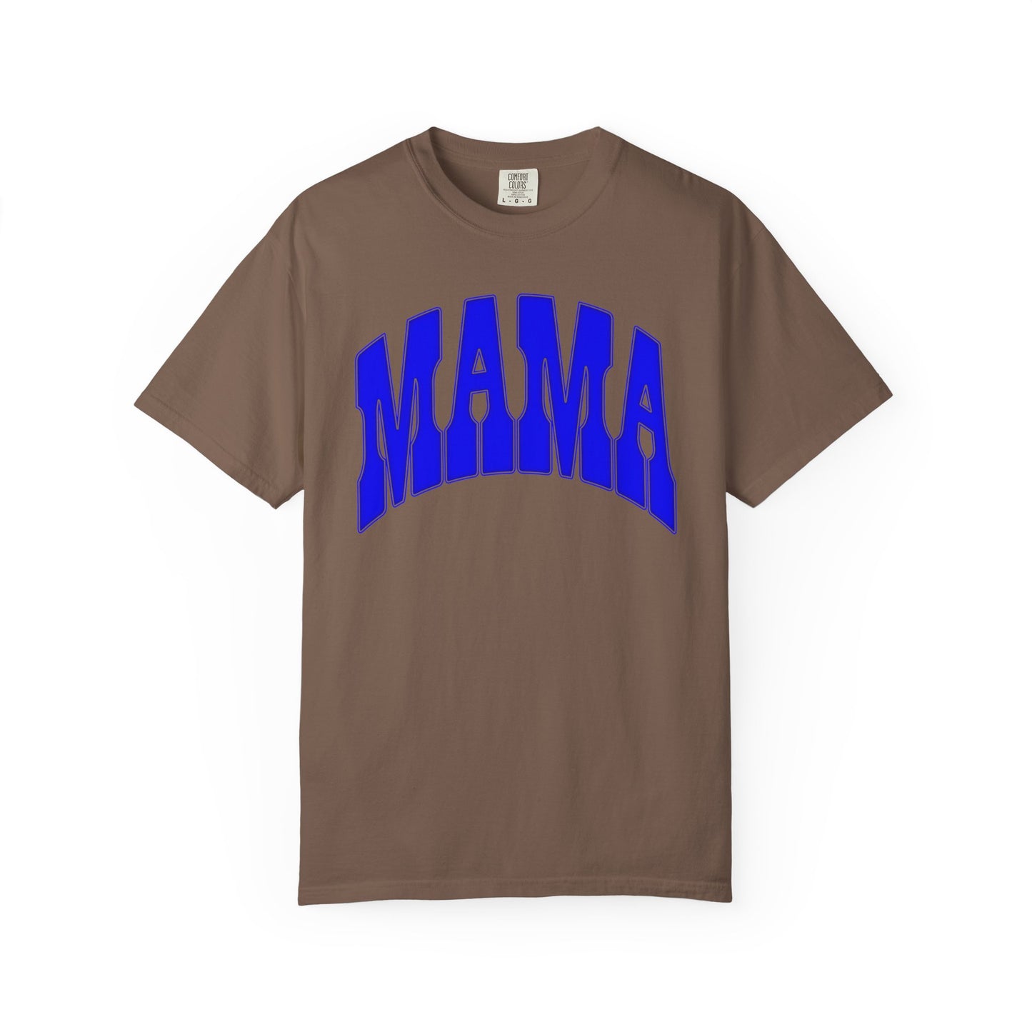 MAMA arch text T-Shirt | Bold Blue Typography, Mom Shirt